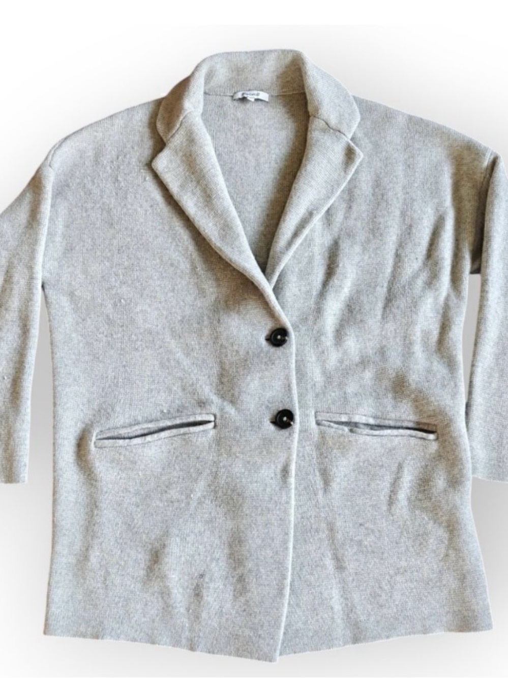 Madewell Heather Gray Ribbed Knit Sweater